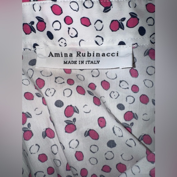 Amina Rubinacci Made in Italy, Signature blend, cap sleeves, button up Blouse - Picture 2 of 12